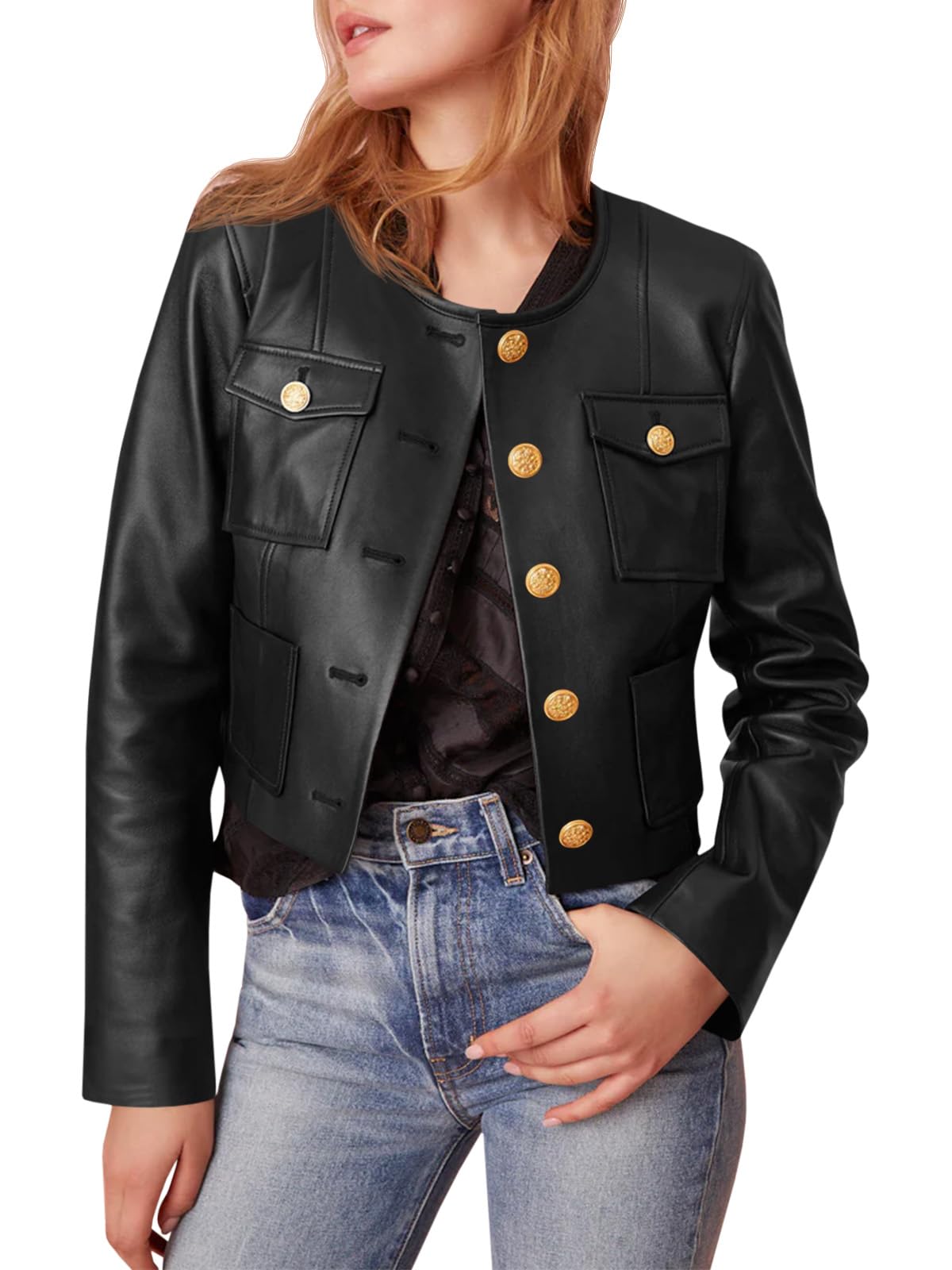 Riley Cropped Biker Jacket
