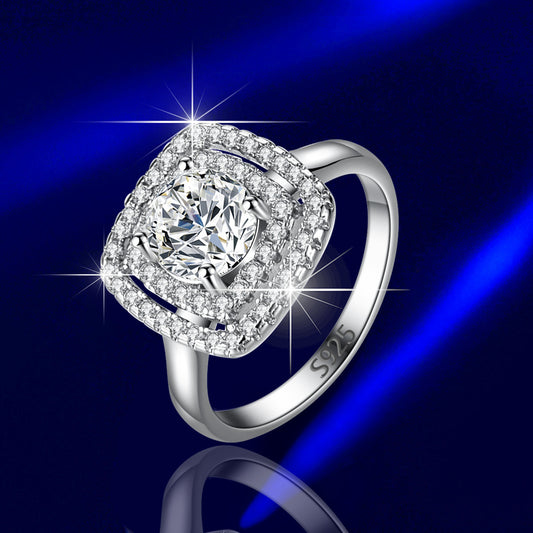 1 Carat Six-Claw Copper Zircon Ring