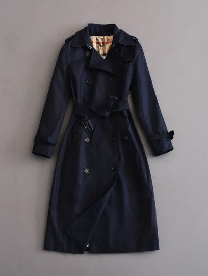 Double-Breasted Mid-Length Trench Coat