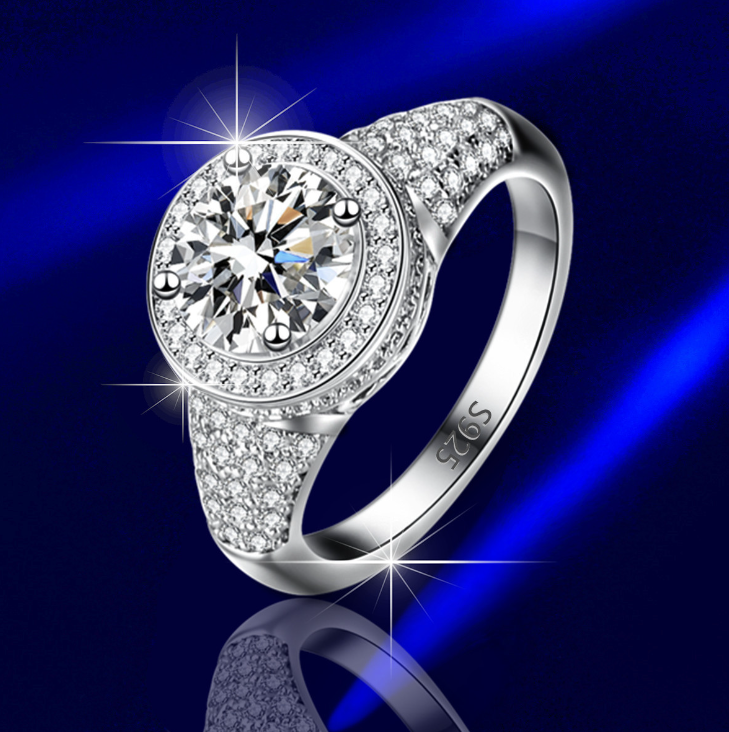 1 Carat Six-Claw Copper Zircon Ring