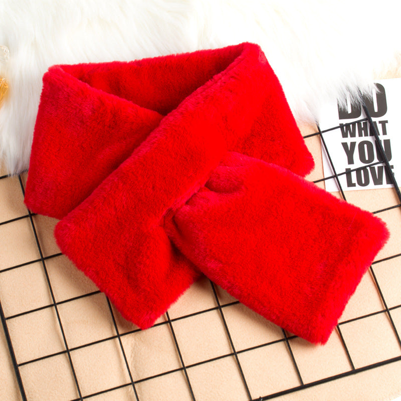 Faux Rabbit Fur Warm Neck Warmer Scarf, Thick Japanese Style