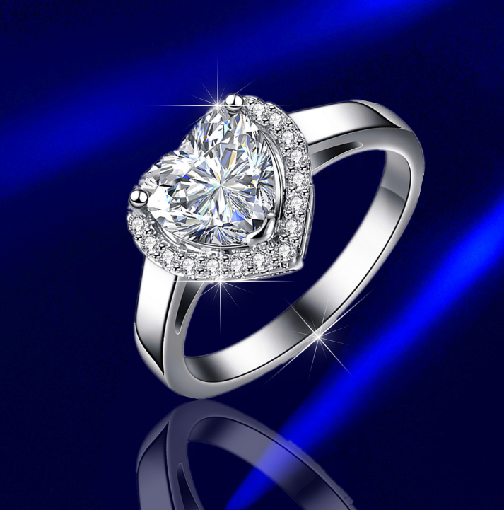 1 Carat Six-Claw Copper Zircon Ring