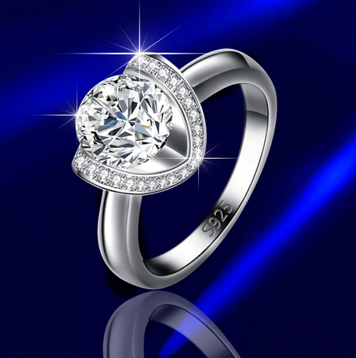 1 Carat Six-Claw Copper Zircon Ring