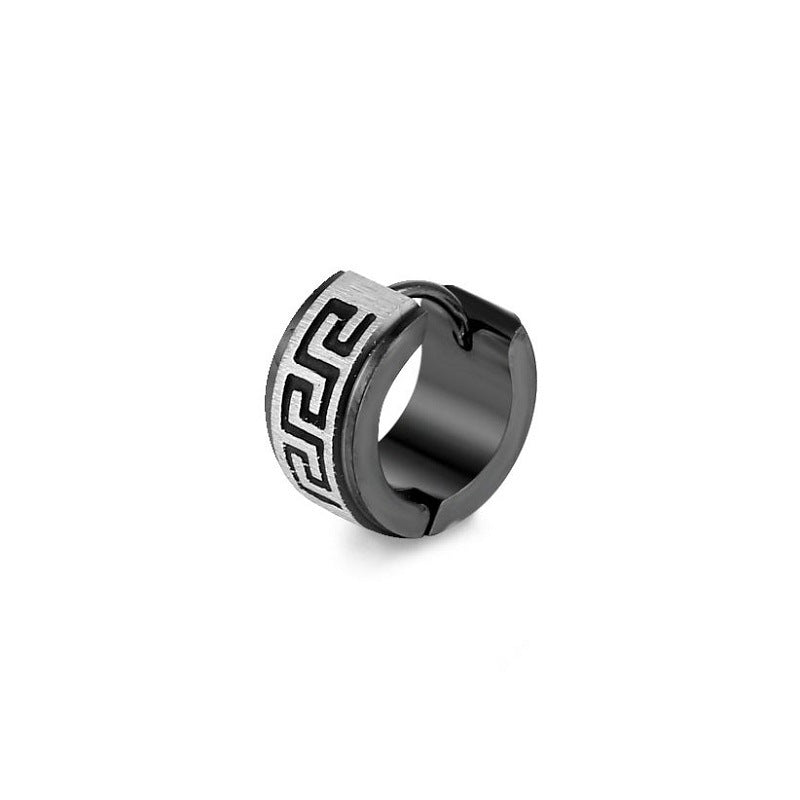 Trendy Stainless Steel Ear Studs with Great Wall Design