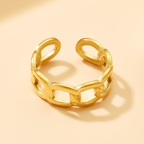 Gold-Plated Stainless Steel Ring for Women