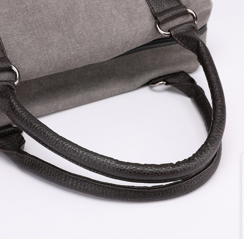 Striped Canvas Tote Bag for Travel and Everyday Use