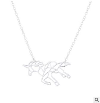 Origami Necklace, Unicorn Necklace, Horse Necklace