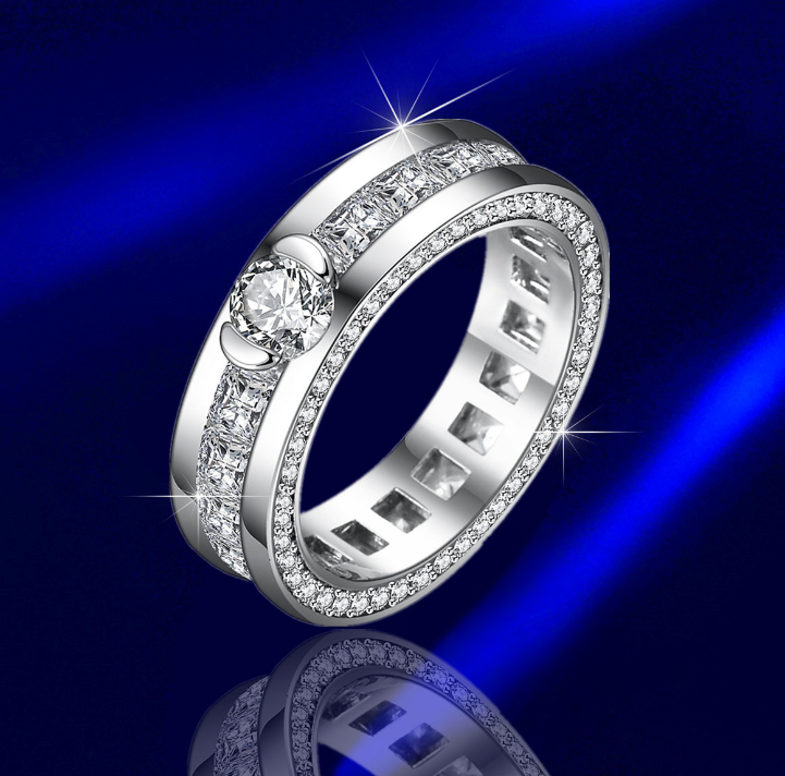 1 Carat Six-Claw Copper Zircon Ring